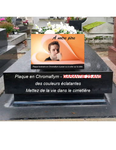 Plaque Funéraire Coeur Orange en Chromaflym – Une Expression Vibrante d'Amour Venez découvrir notre 