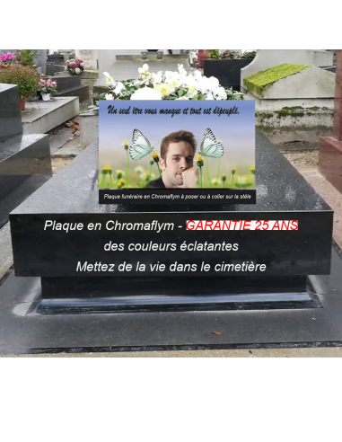 Plaque Funéraire Papa Papillon en Chromaflym – Un Hommage Doux et Touchant Pour