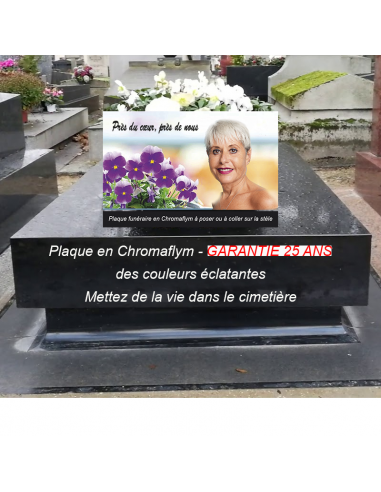 Plaque Funéraire Maman Fleur Pensée en Chromaflym – Un Hommage Doux et Mémorable Vous souhaitez 