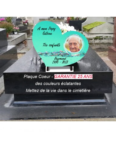 Plaque Funéraire Personnalisée Cœur Abstrait en Chromaflym – Un Symbole d'Amour Éternel Dans la société mordern