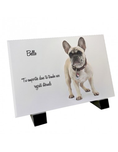 Plaque funéraire chien Bouledogue Français Pour