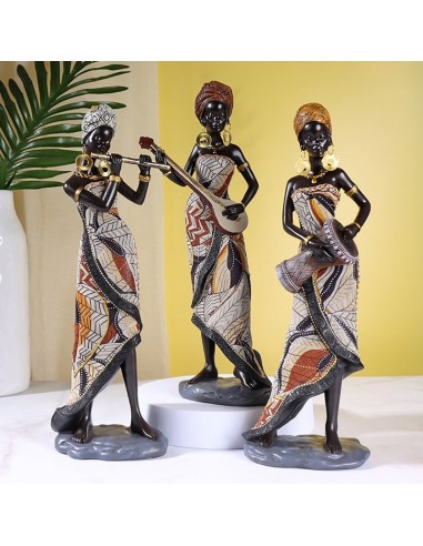 Statue Africaine Femme brillant des détails fins