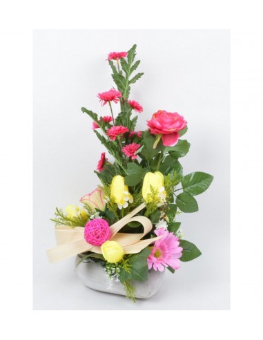 RENONCULE GERBERA BOUTON SUR COEUR EN BETON VIRGULE commande en ligne